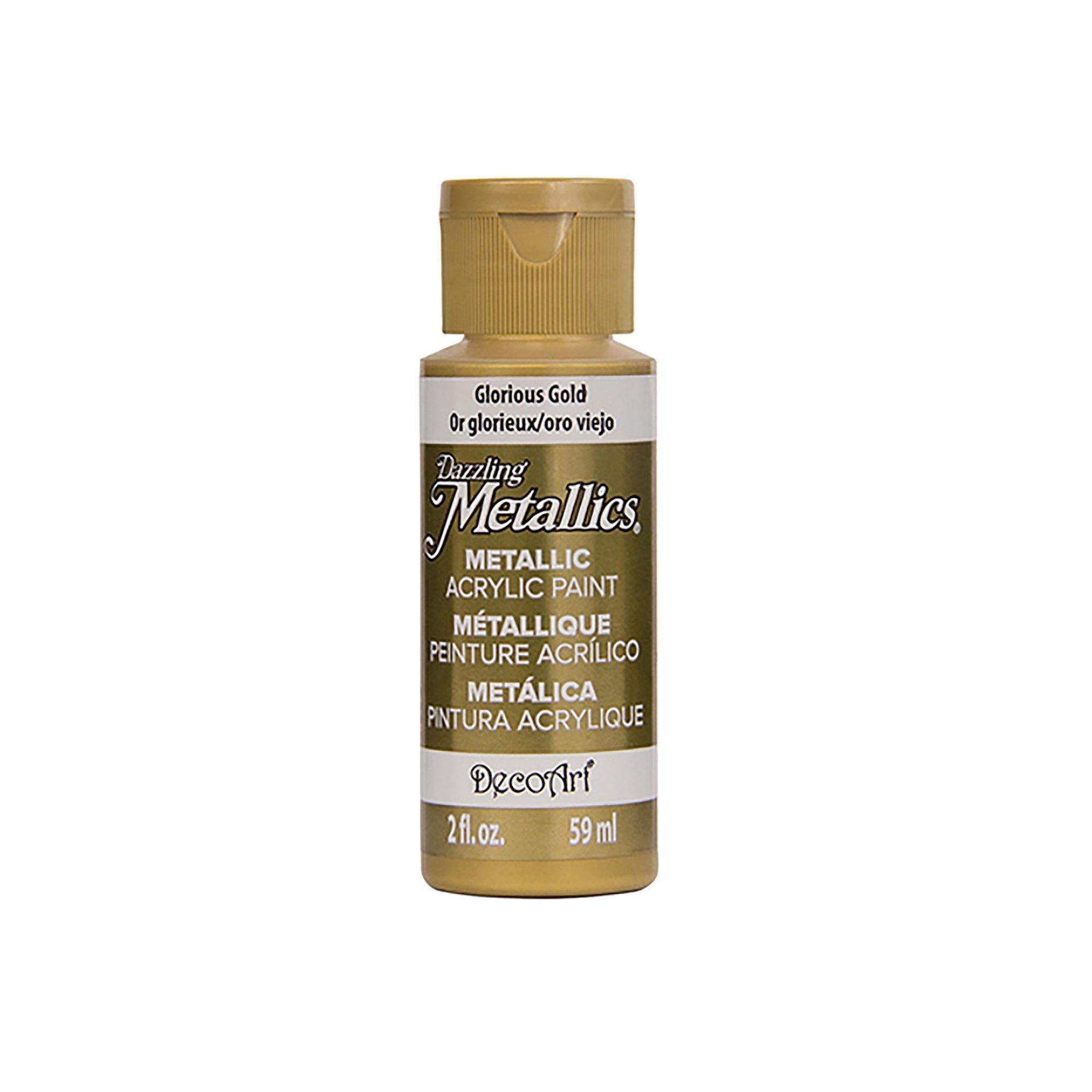Da071 Glorious Gold Dazzling Metallics Paint: 2Oz All-Purpose Shimmering Luster Da070-336 - Dollar Max Dépôt