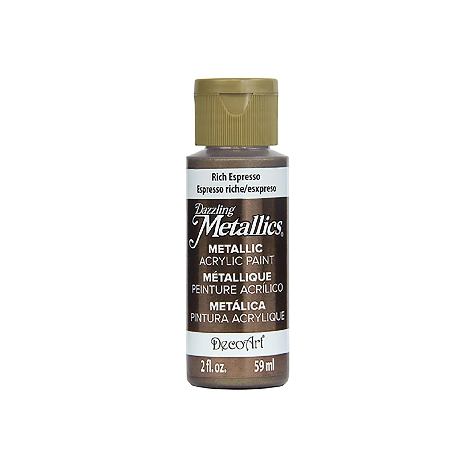 Da245 Rich Espresso Dazzling Metallics Paint: 2Oz All-Purpose Shimmering Luster Da070-336 - Dollar Max Dépôt