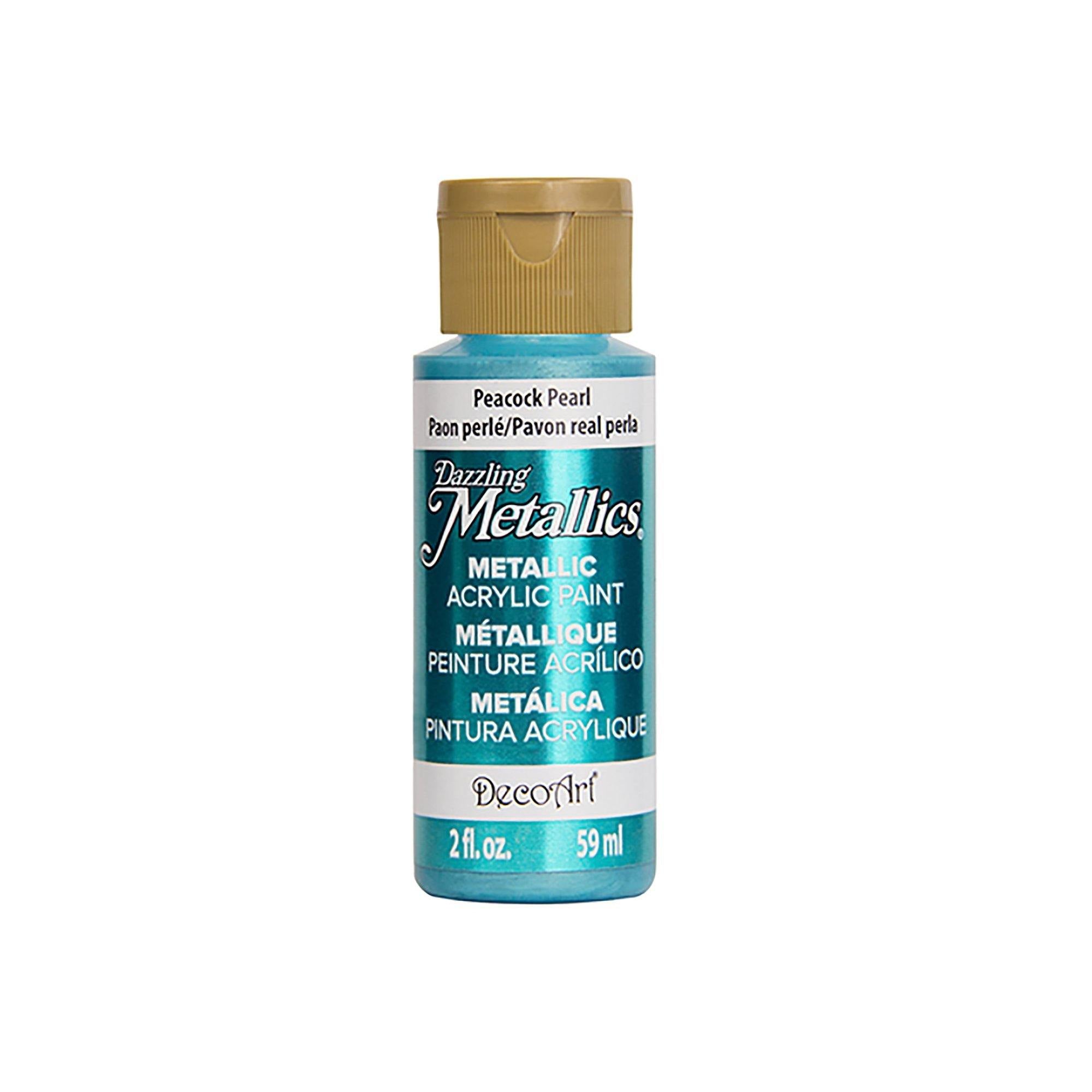 Da314 Peacock Pearl Dazzling Metallics Paint: 2Oz All-Purpose Shimmering Luster Da070-336 - Dollar Max Dépôt