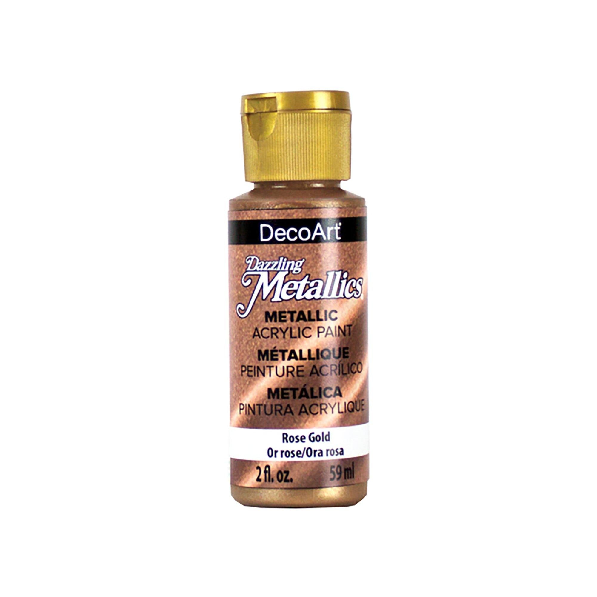 Da336 Rose Gold Dazzling Metallics Paint: 2Oz All-Purpose Shimmering Luster Da070-336 - Dollar Max Dépôt