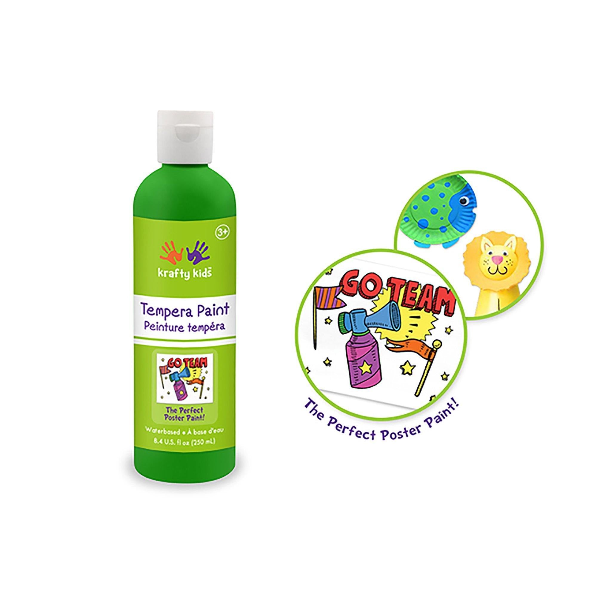 Neon Green Krafty Kids Paint: 250Ml Tempera (8.45O - Dollar Max Dépôt