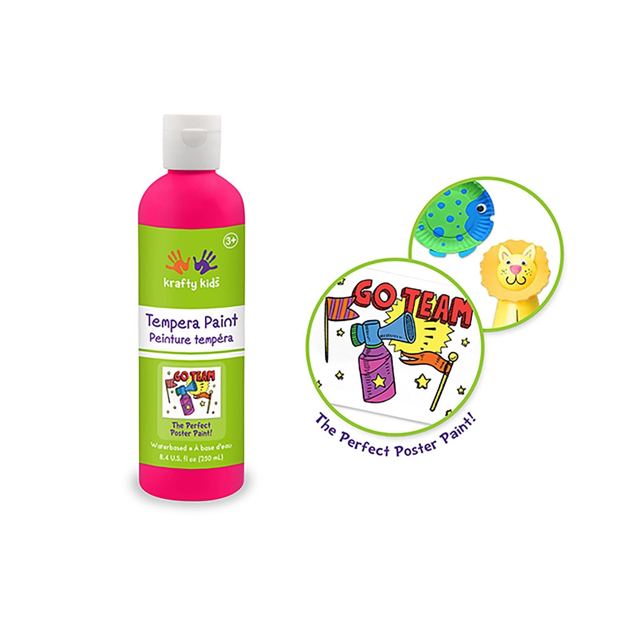 Neon Pink Krafty Kids Paint: 250Ml Tempera (8.45O - Dollar Max Dépôt