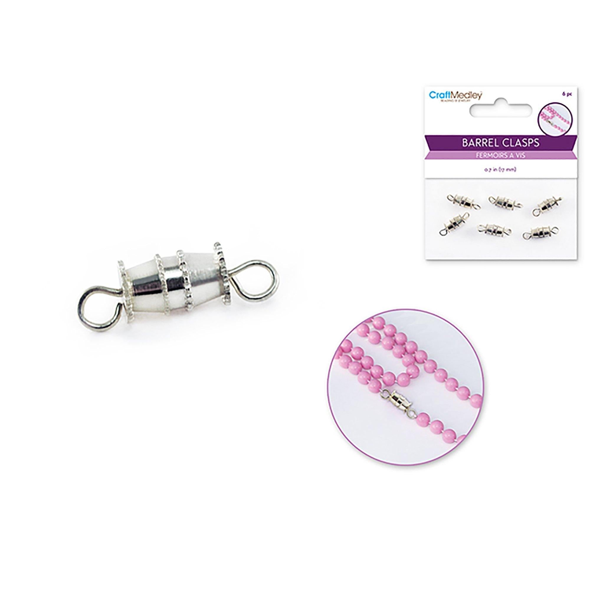 Silver Jewelry Findings: 17Mmx5.5Mm Barrel Clasp X6 Tapered - Dollar Max Dépôt