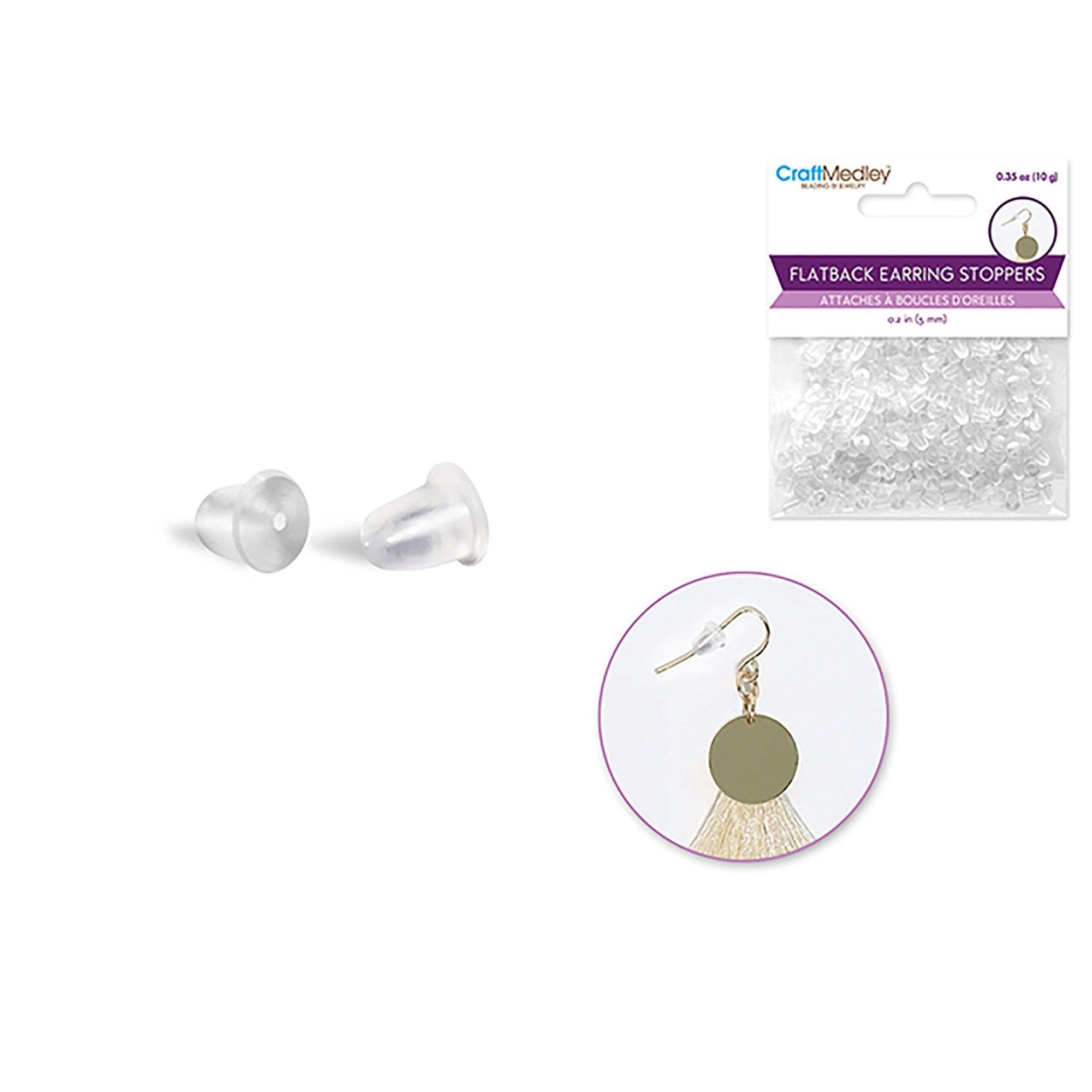 Jewelry Findings: 5Mm Flatback Earring Back/Stopper X200 Rubber - Dollar Max Dépôt