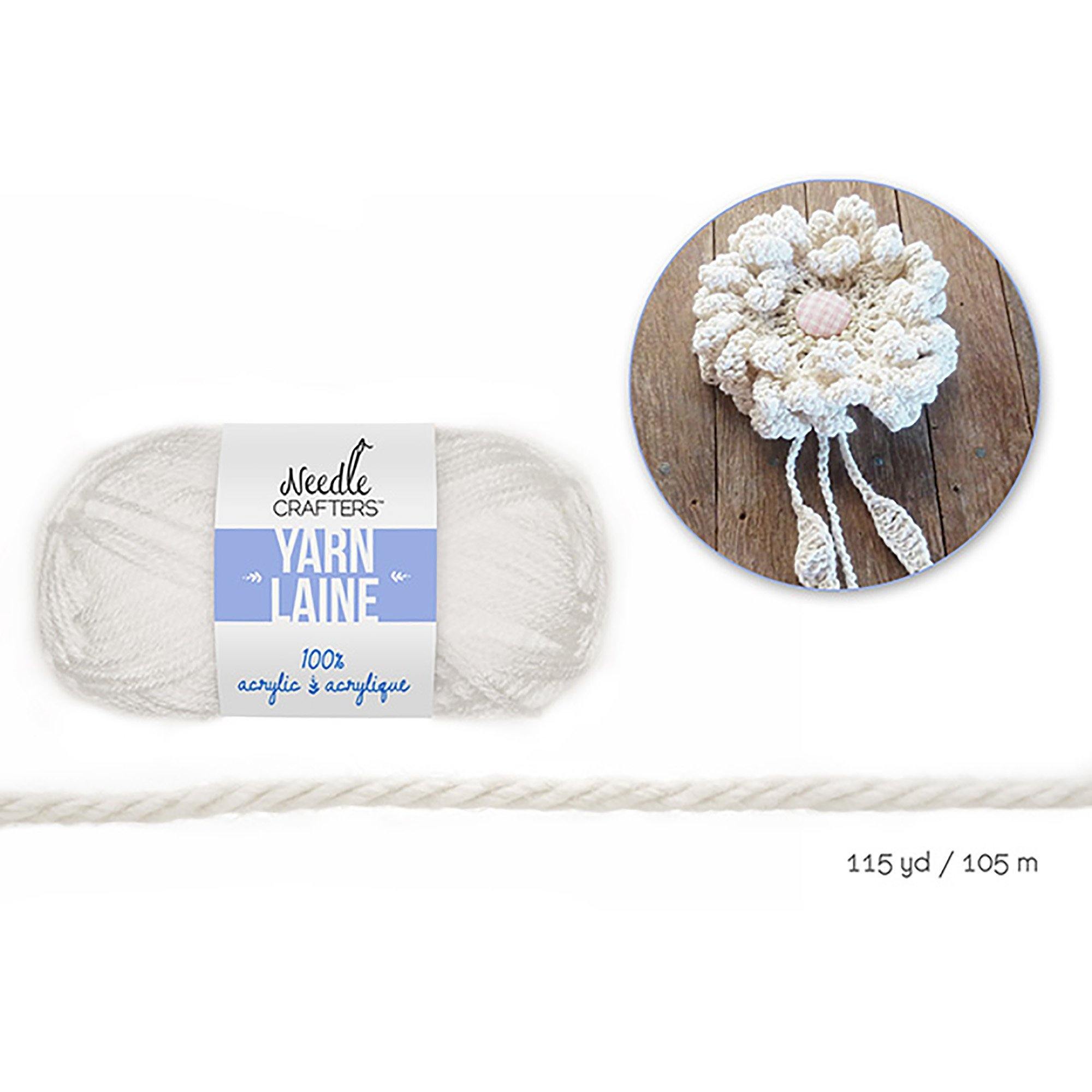 White Needlecrafters: 50G Acrylic Yarn Standard Ball Dyed - Dollar Max Dépôt