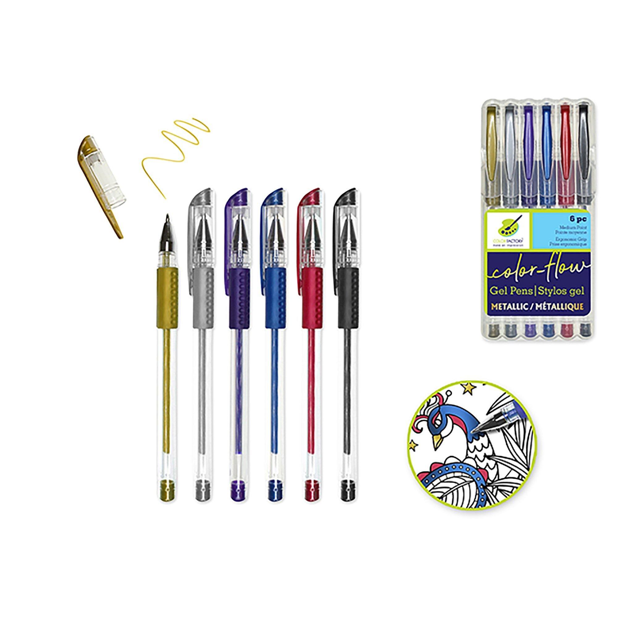 Metallics Color Factory Tool: Color-Flow Gel Pen 'Living In Color' Premium - Dollar Max Dépôt