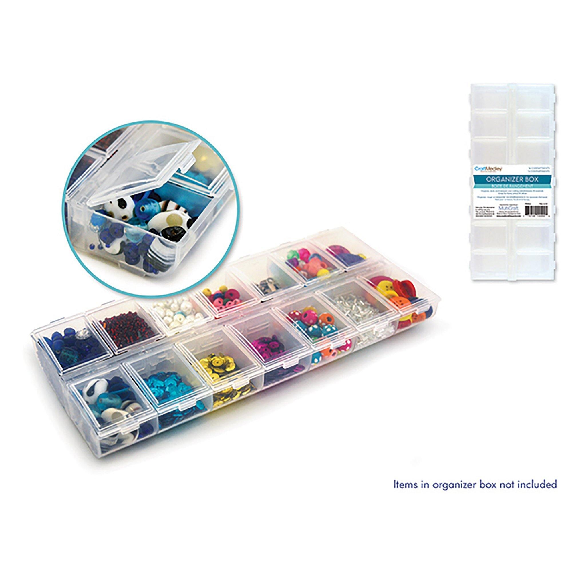 Craft / Bead Storage : 9"X4"X1" Organizer Box 14-Comp W / Snap Lids - Dollar Max Dépôt