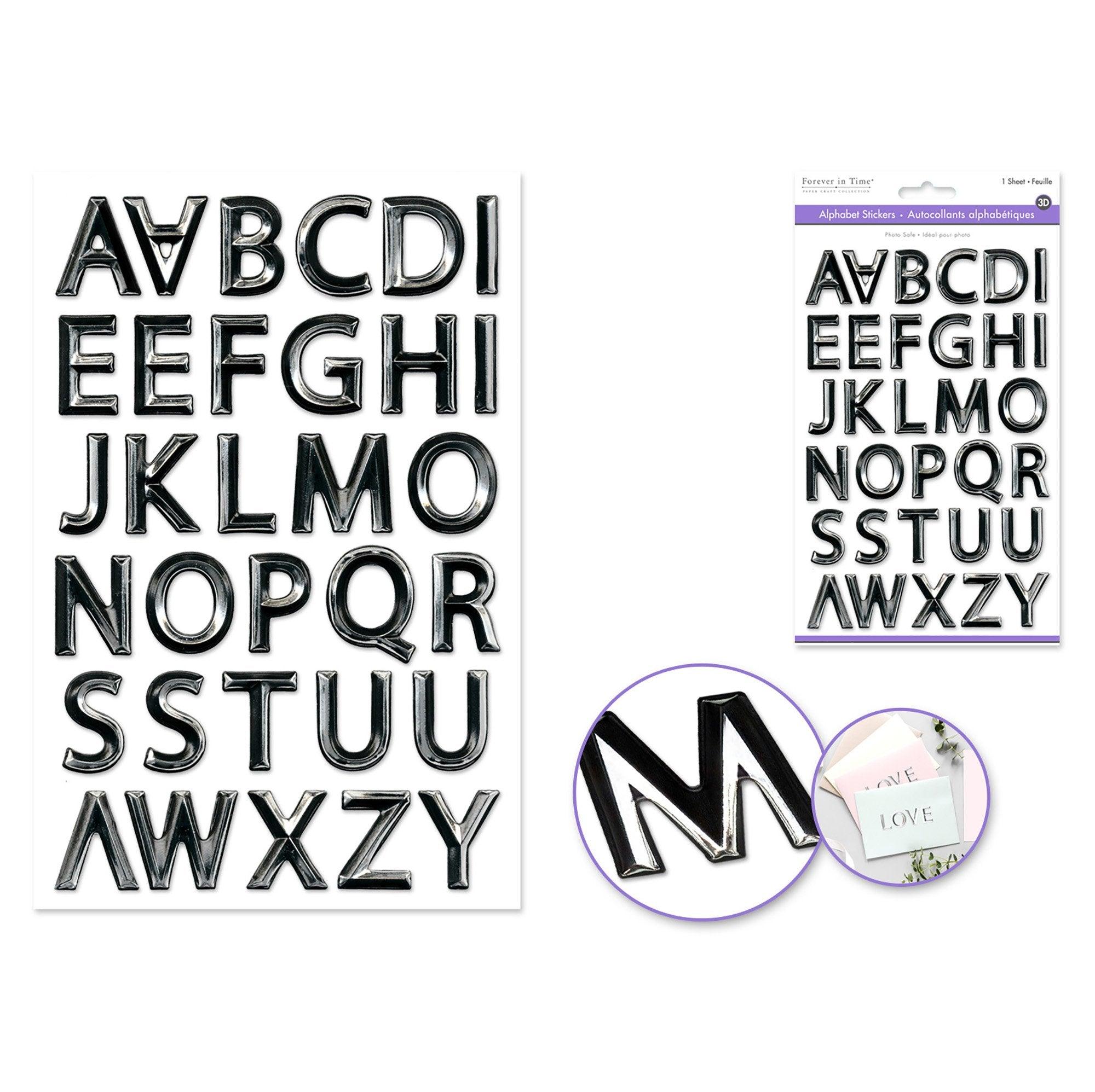 Paper Craft Sticker 5.7in X 9.8in 3D Alpha PVC - Dollar Max Depot