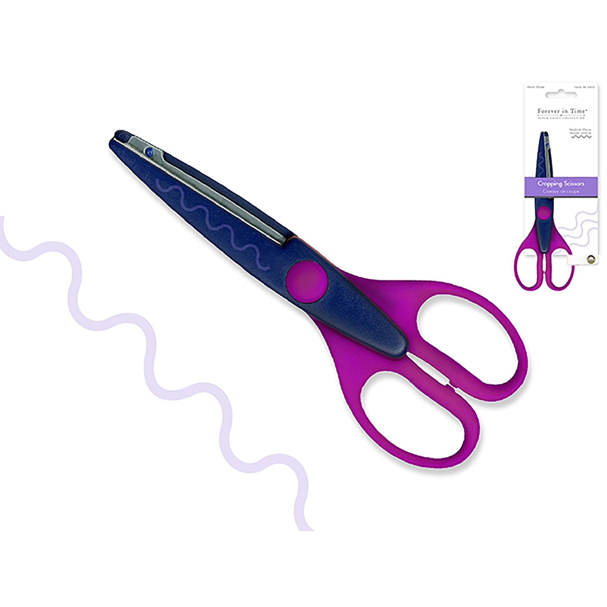 Medium Wave Paper Craft Essential: 6.5" Designer Cropping Scissors Metal Blade - Dollar Max Dépôt