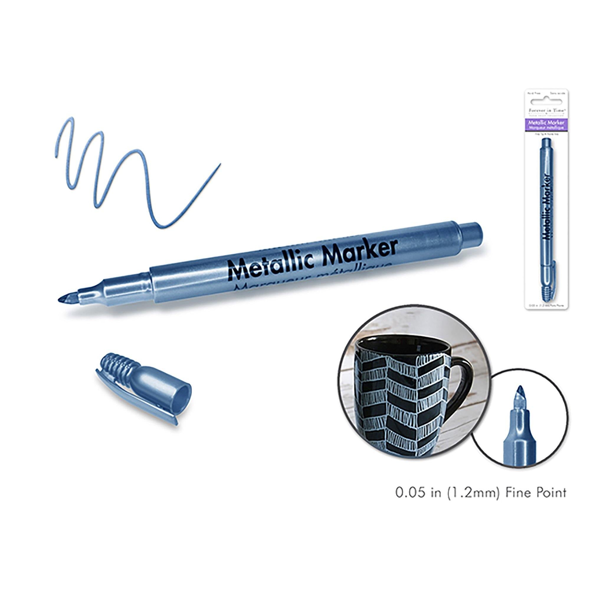 Blue Steel Metallic Marker: 1.2Mm Fine Point - Dollar Max Dépôt