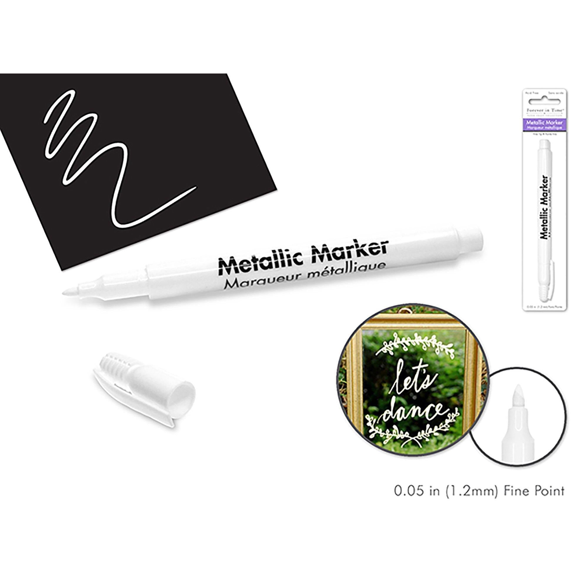 White Metallic Marker: 1.2Mm Fine Point - Dollar Max Dépôt