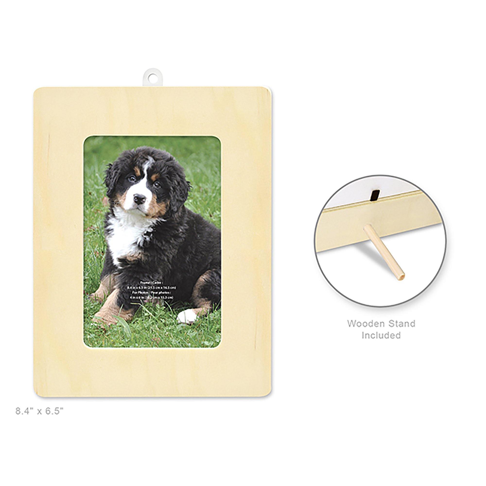 Rectangular Wood Craft: Natural Diy 8.38"X6.44" Photo Frame - Dollar Max Dépôt