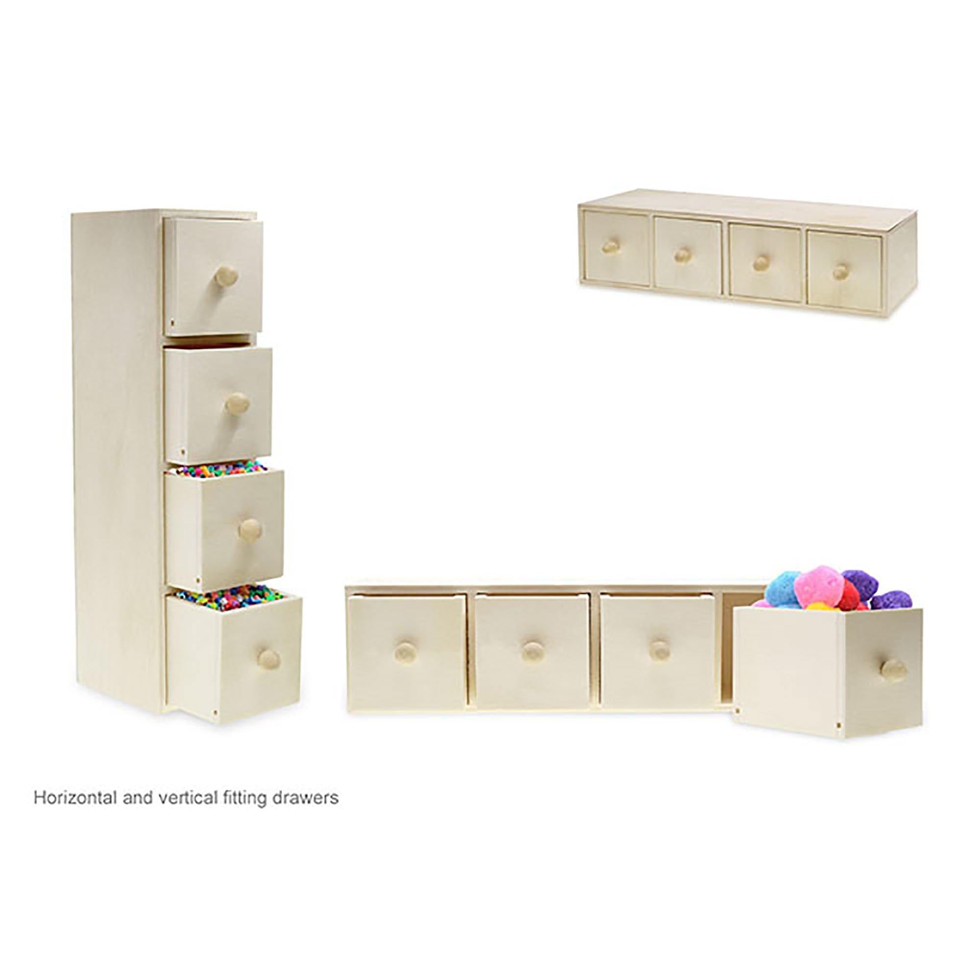 Wood Craft: 1.87"X2.06"X7.18" 4-Drawer Mini Caddy - Dollar Max Dépôt