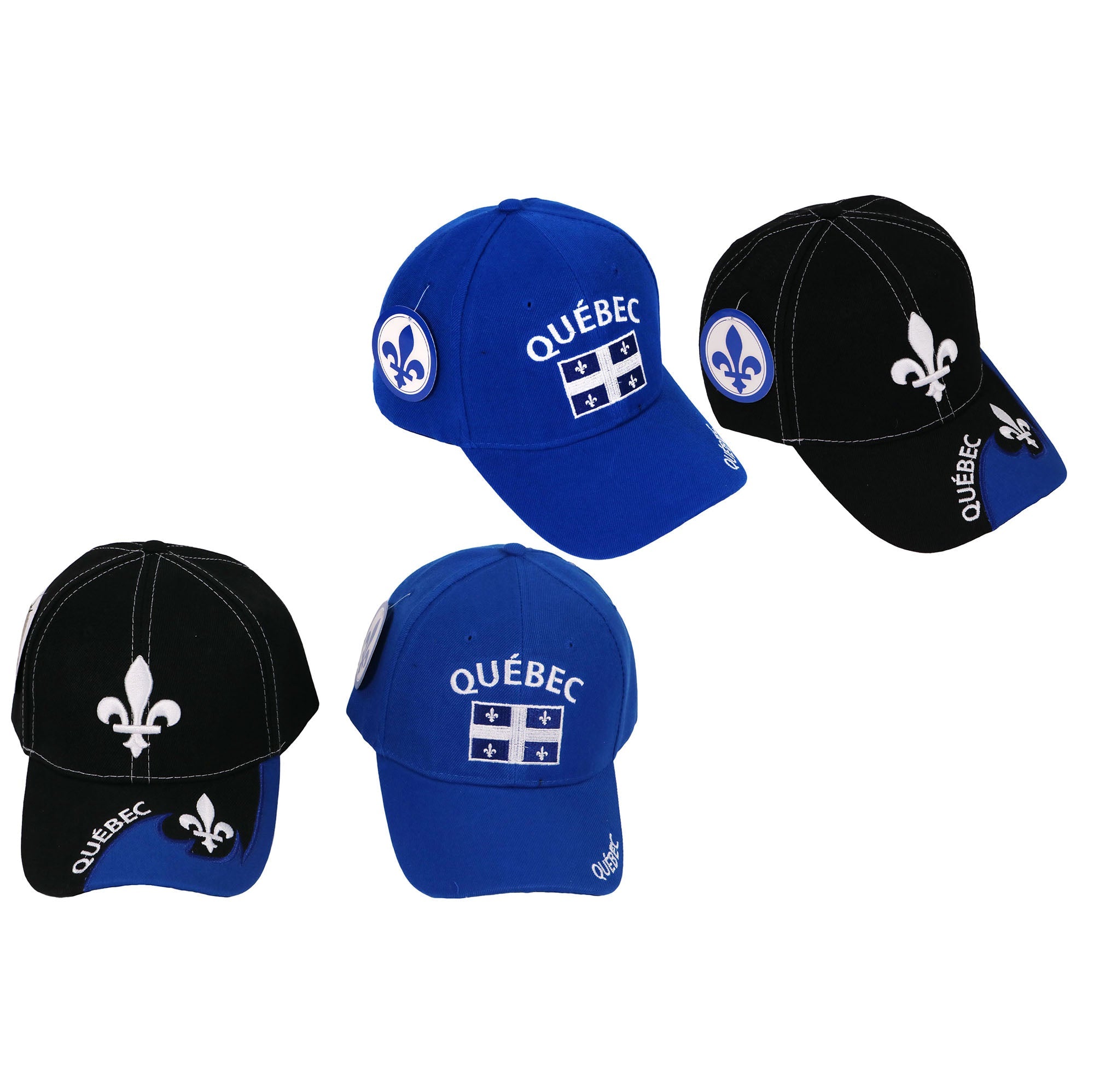 St-Jean Baptiste Baseball Cap Fleur de Lys with Velcro Ajustable Strap