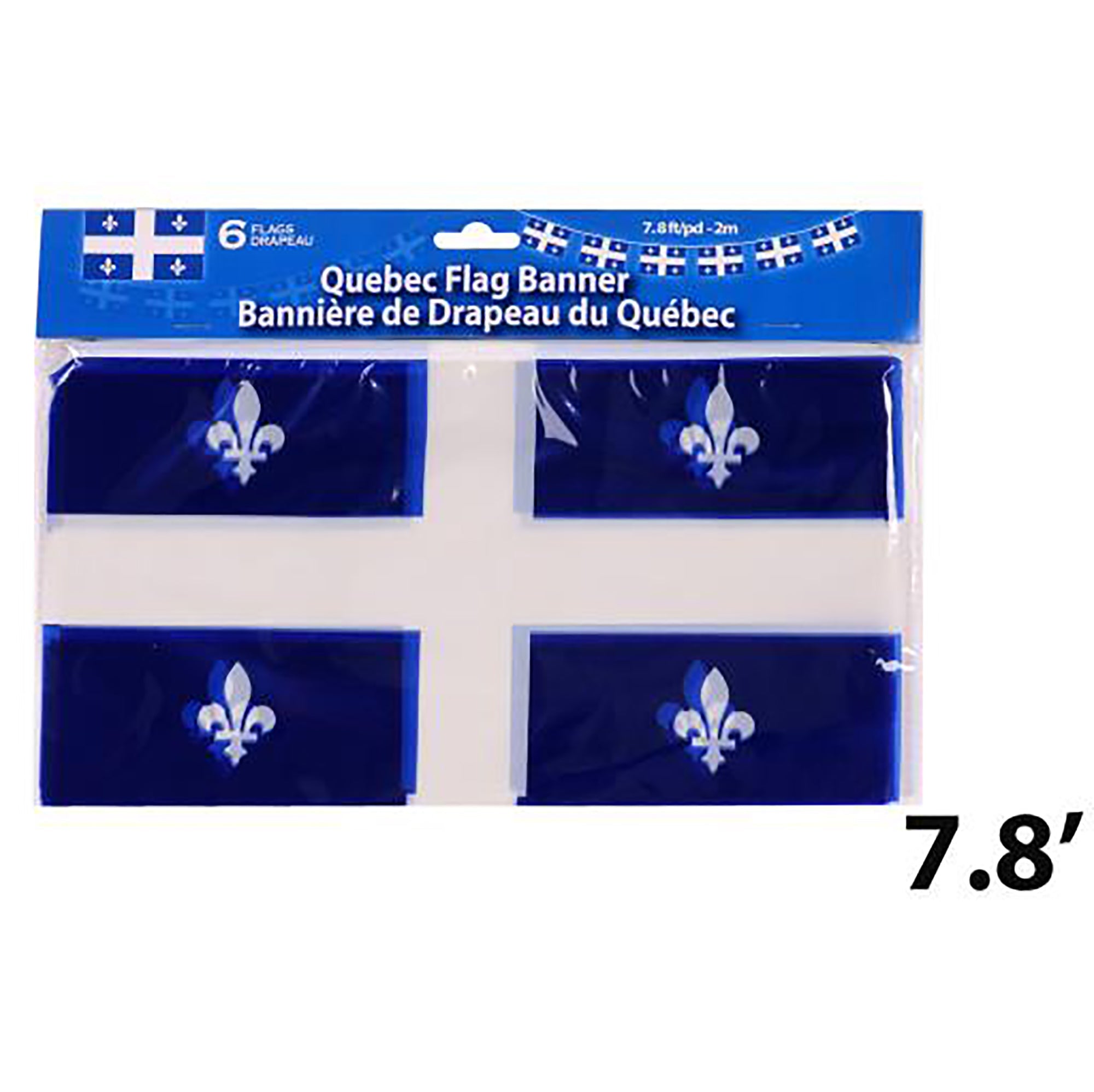 Quebec Flag Banner with 6 Flags 94in