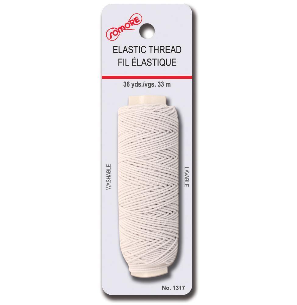 Elastic Thread - White 36 Yds - Dollar Max Depot