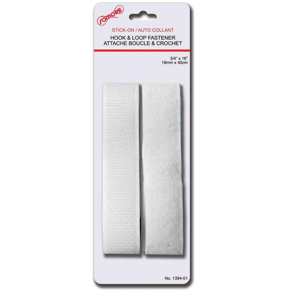 Hook & Loop Fastener Stick-On White - 3/4"X16" - Dollar Max Depot