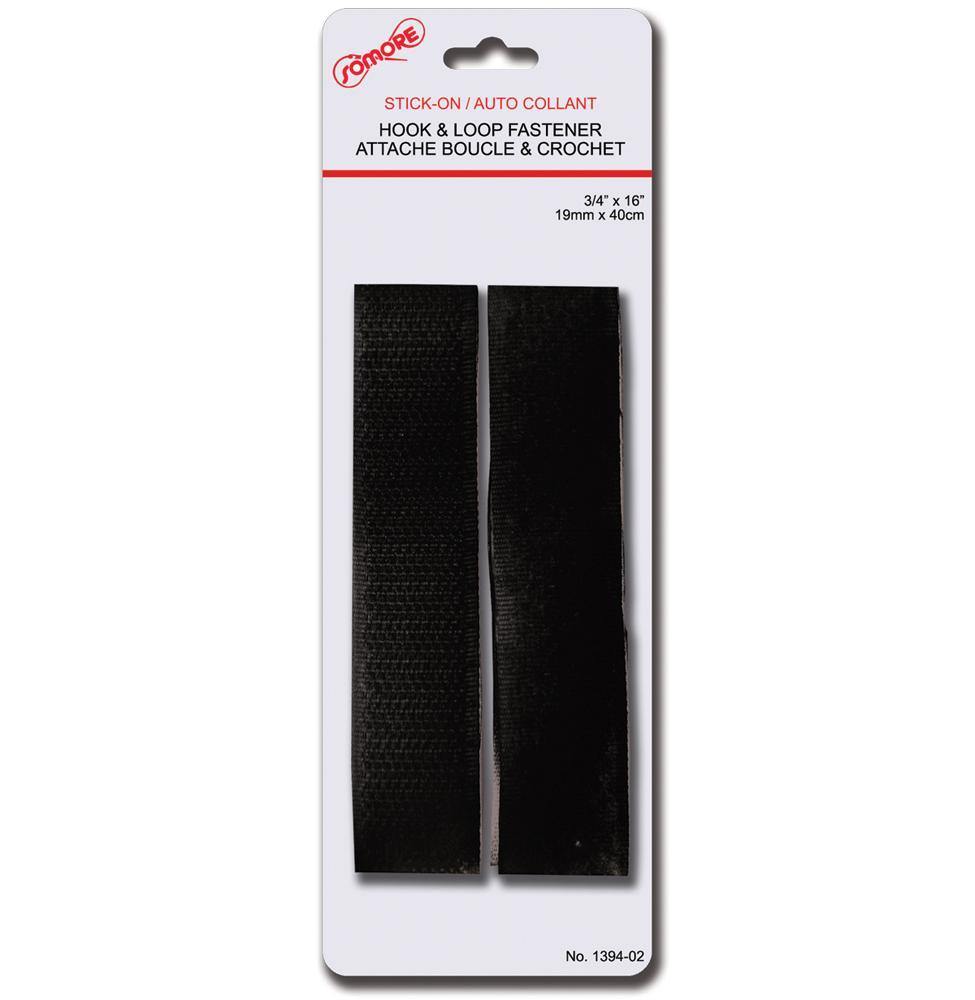 Hook & Loop Fastener Stick-On Black - 3/4"X16" - Dollar Max Depot