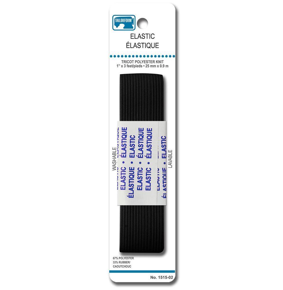 1' Knit Elastic Black - Dollar Max Depot