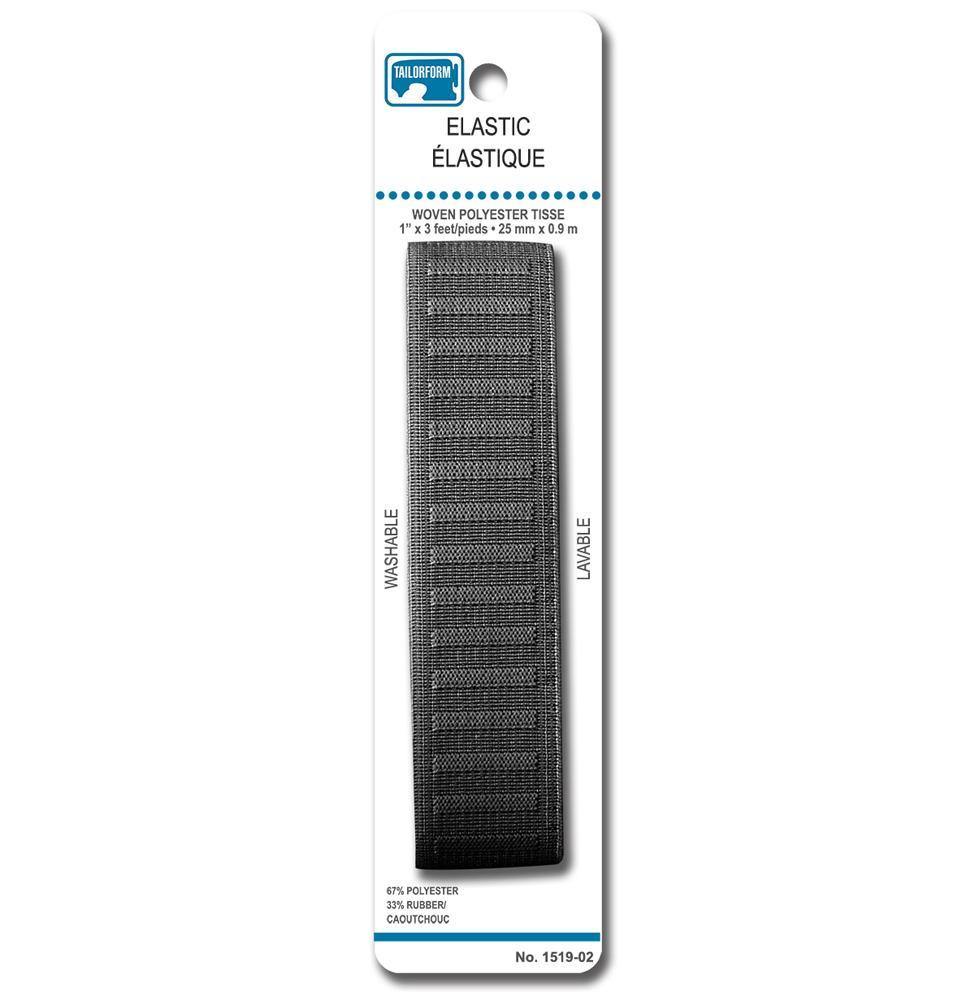 1' Woven Non Roll Elastic Black - Dollar Max Depot