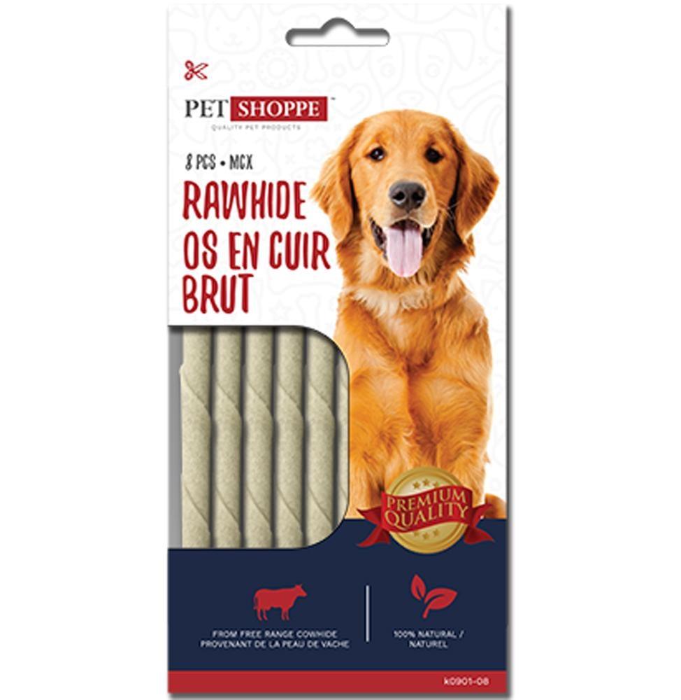 Rawhide Twists White - 8 - Dollar Max Depot