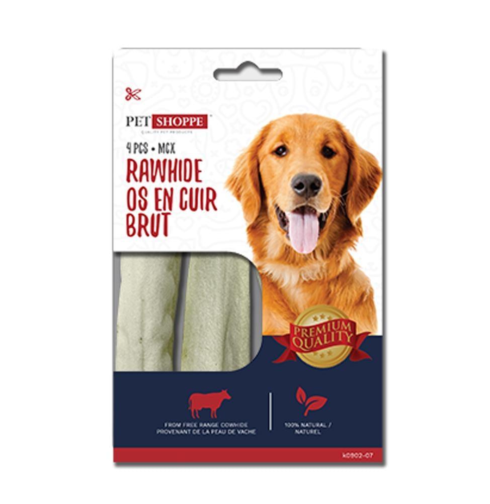 Pet Shoppe 4 Rawhide Rolls White 5in