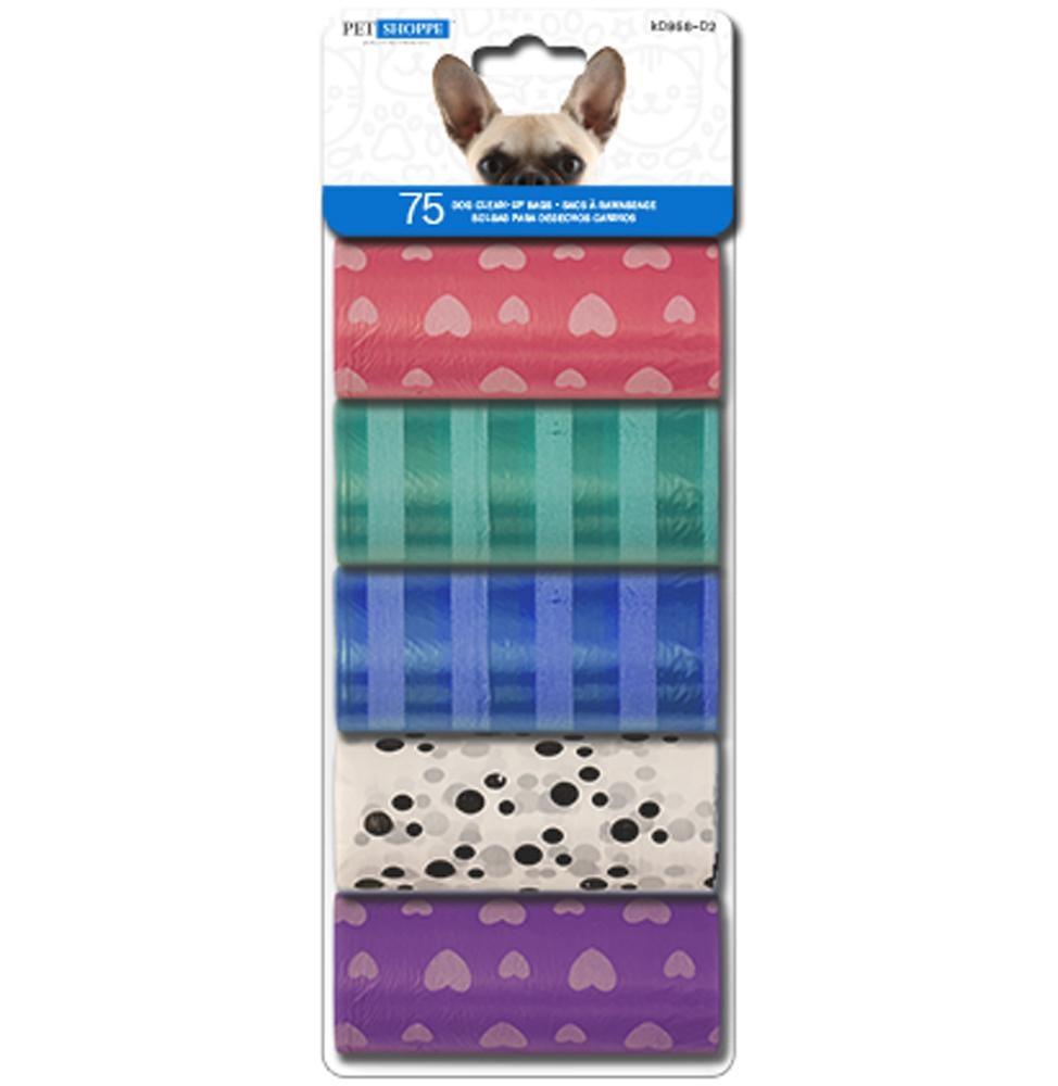 Dog Clean Up Bags - Printed 75 Pcs - Dollar Max Depot