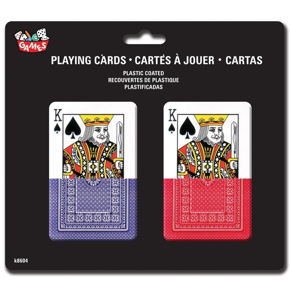 2 Jeux de Cartes Recouvertes de Plastique 2.25x3.3po