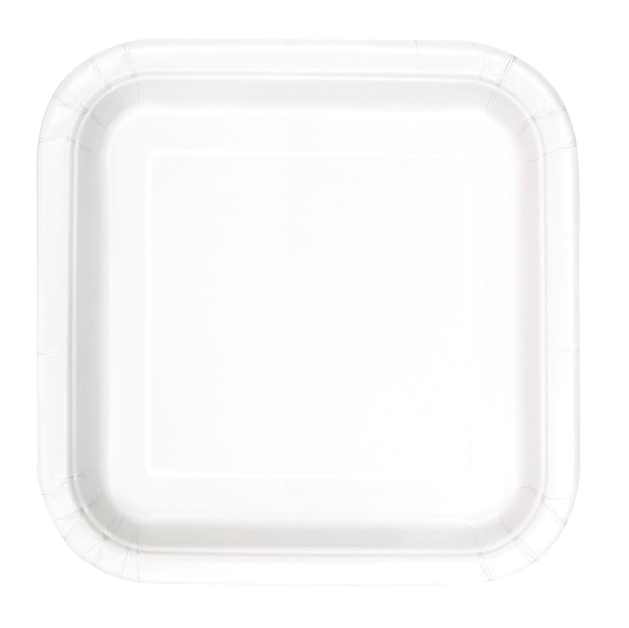 14 Square Paper Plates Bright White 9in
