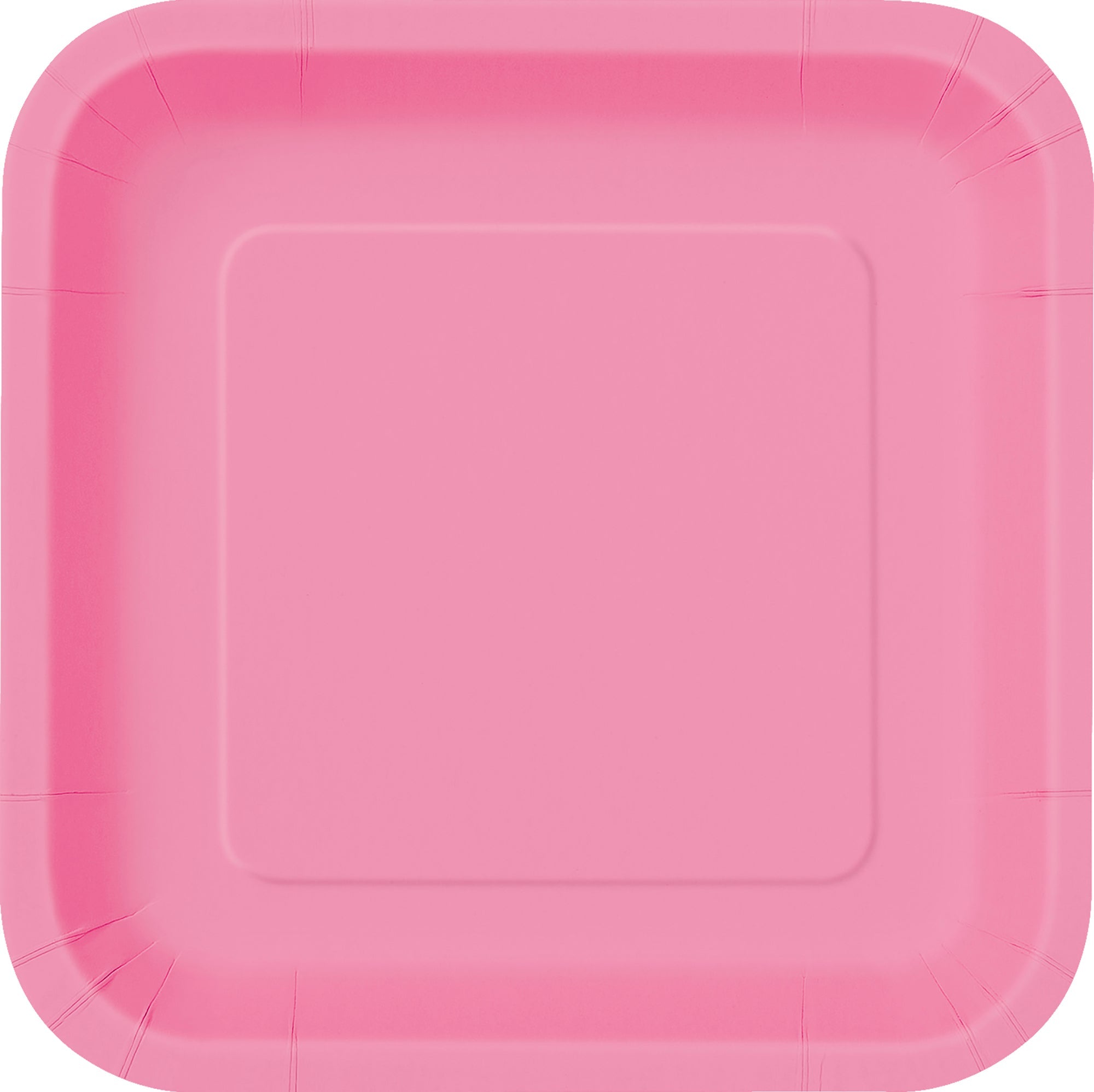 14 Square Paper Plates Hot Pink 9in