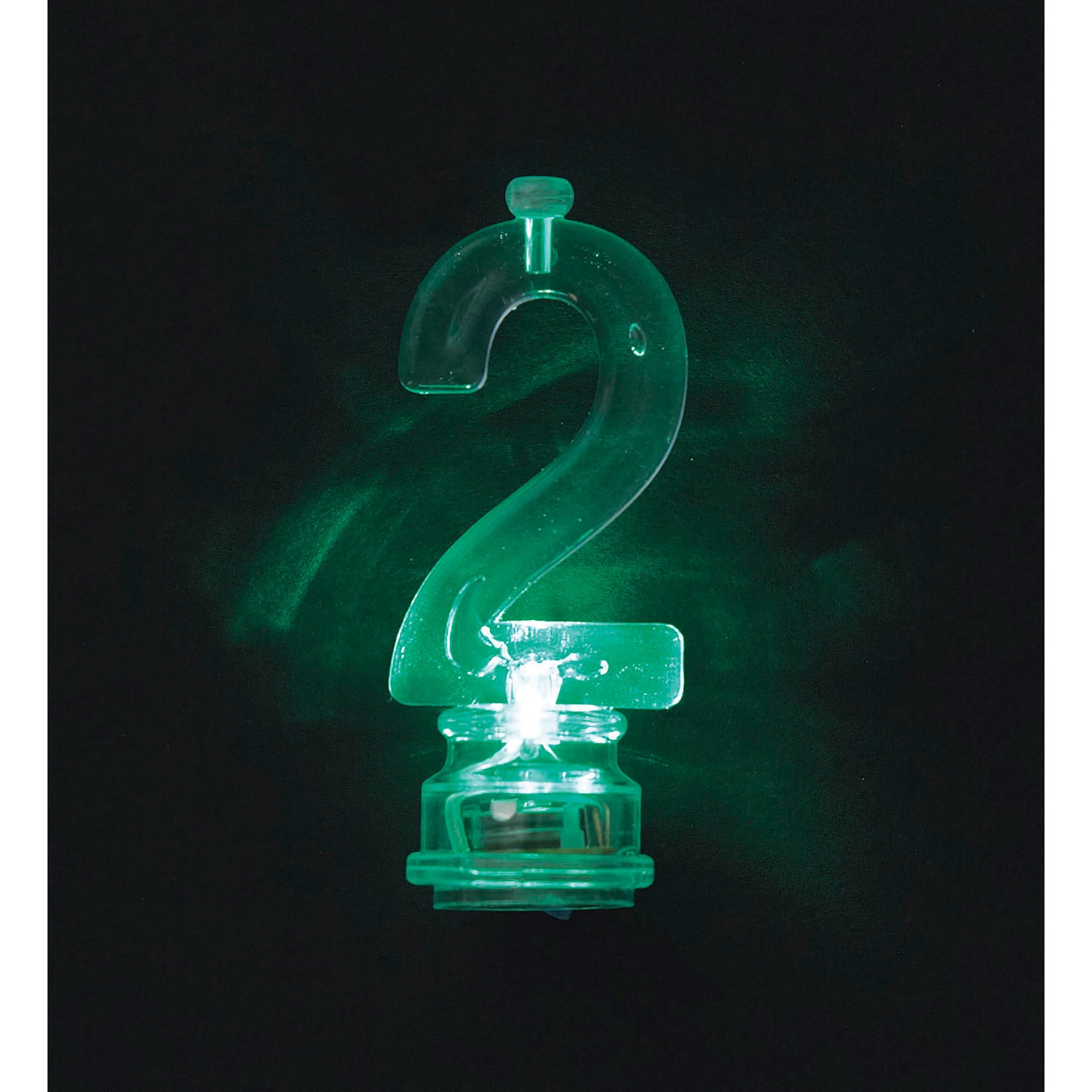 Age 2 Flashing Multi Color Candle Holder with 4 Birthday Candles 5pcs Total 3in and 2.5in