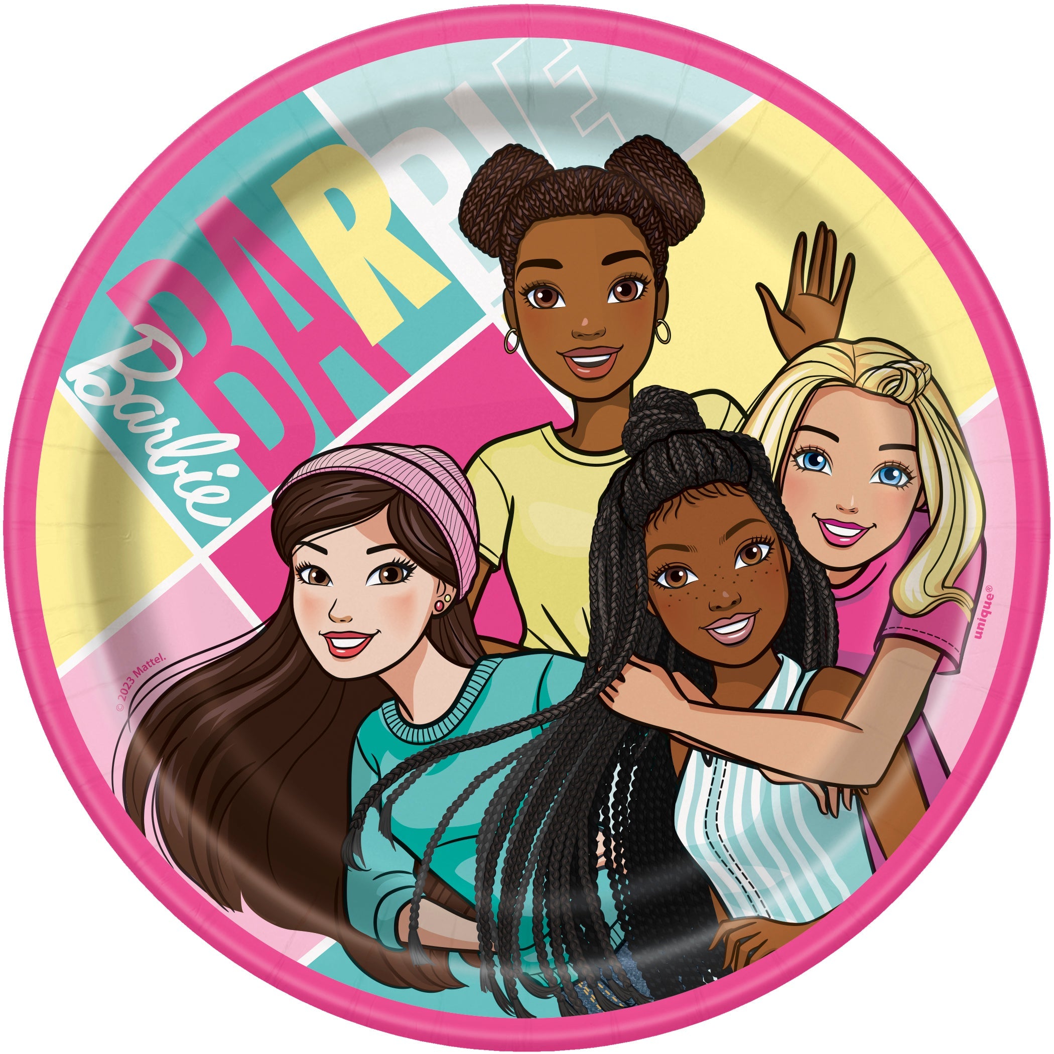 Barbie 8 Round Paper Plates 7in