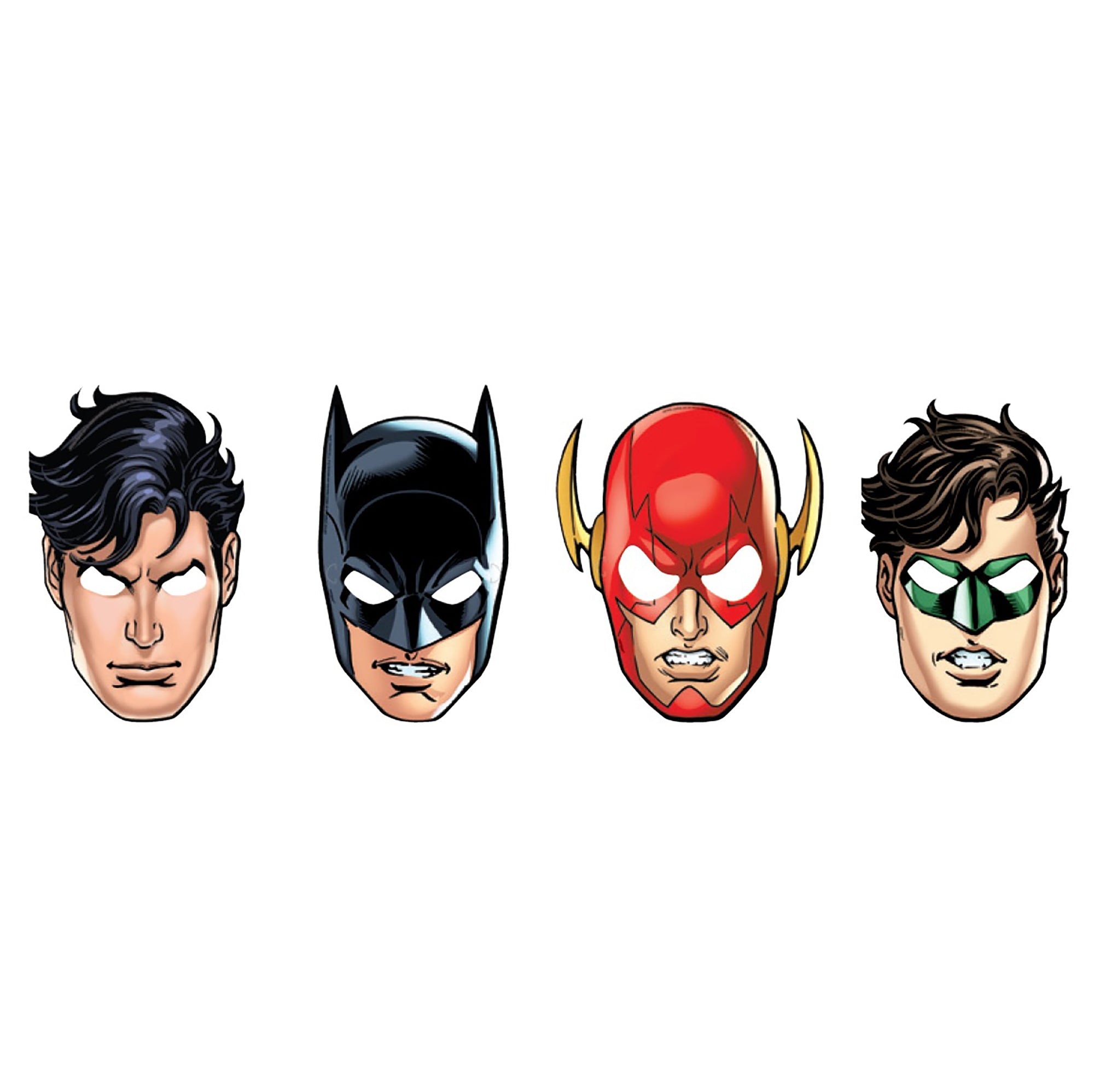 Justice League 8 Paper Masks  4 Assorted Styles