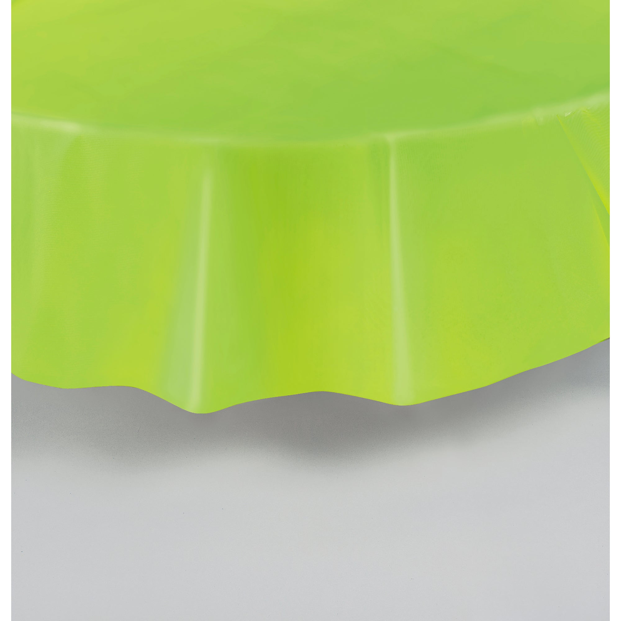 Plastic Round Table Cover Lime Green 84in