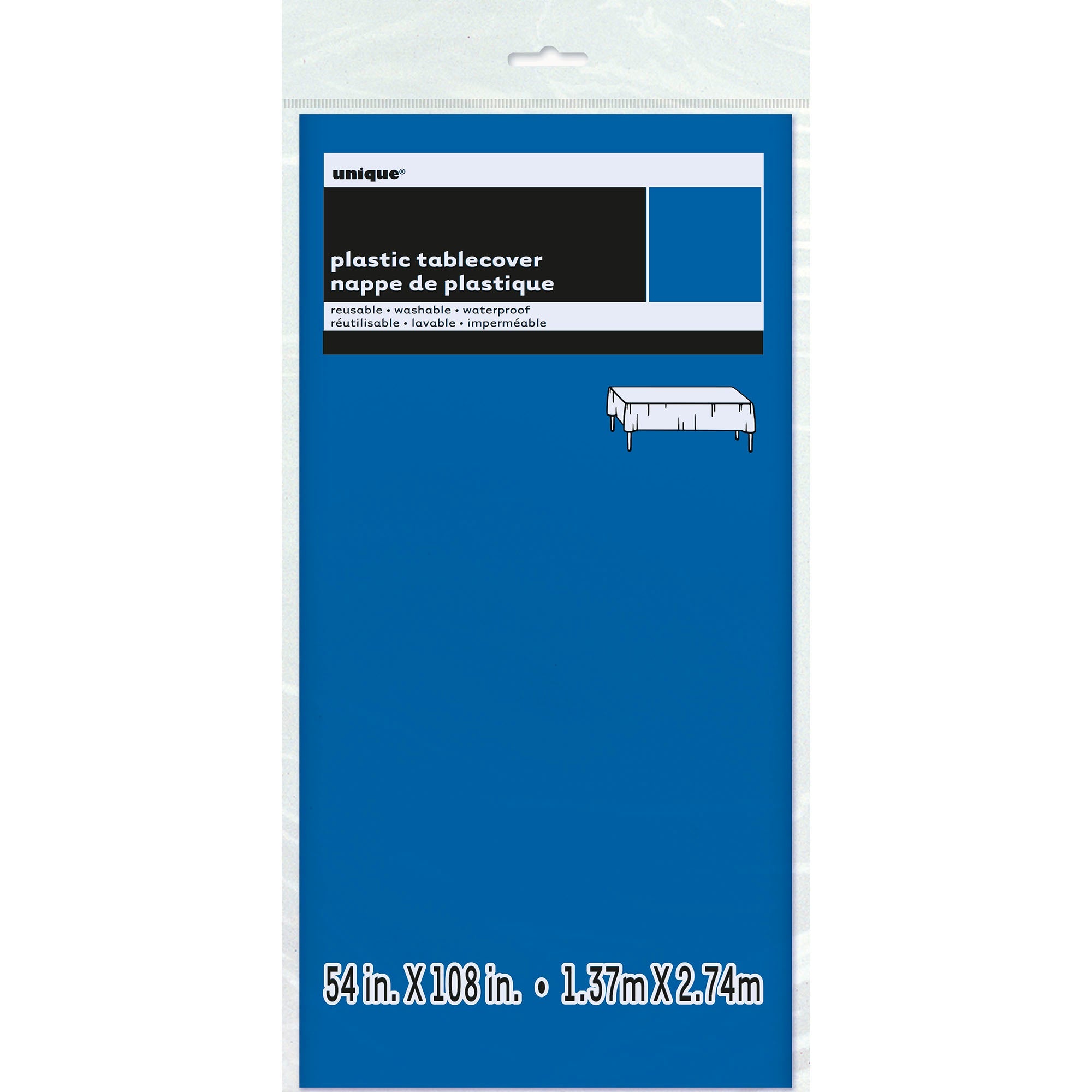 Plastic Table Cover Royal Blue 54x108in