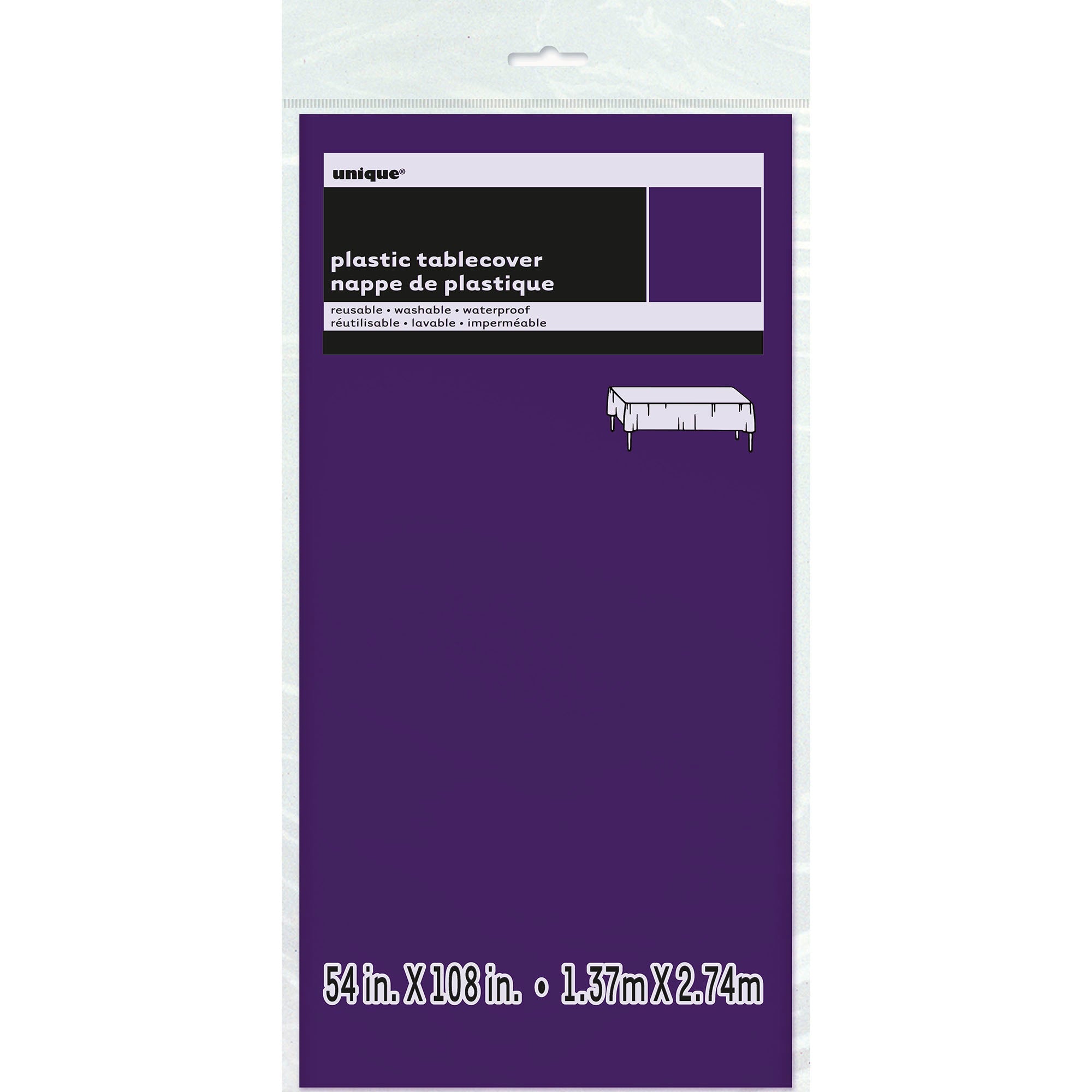 Plastic Table Cover Deep Purple 54x108in