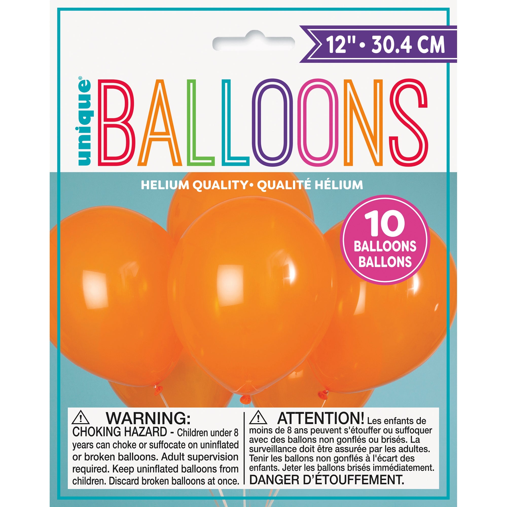 10 Latex Balloons 12in Orange