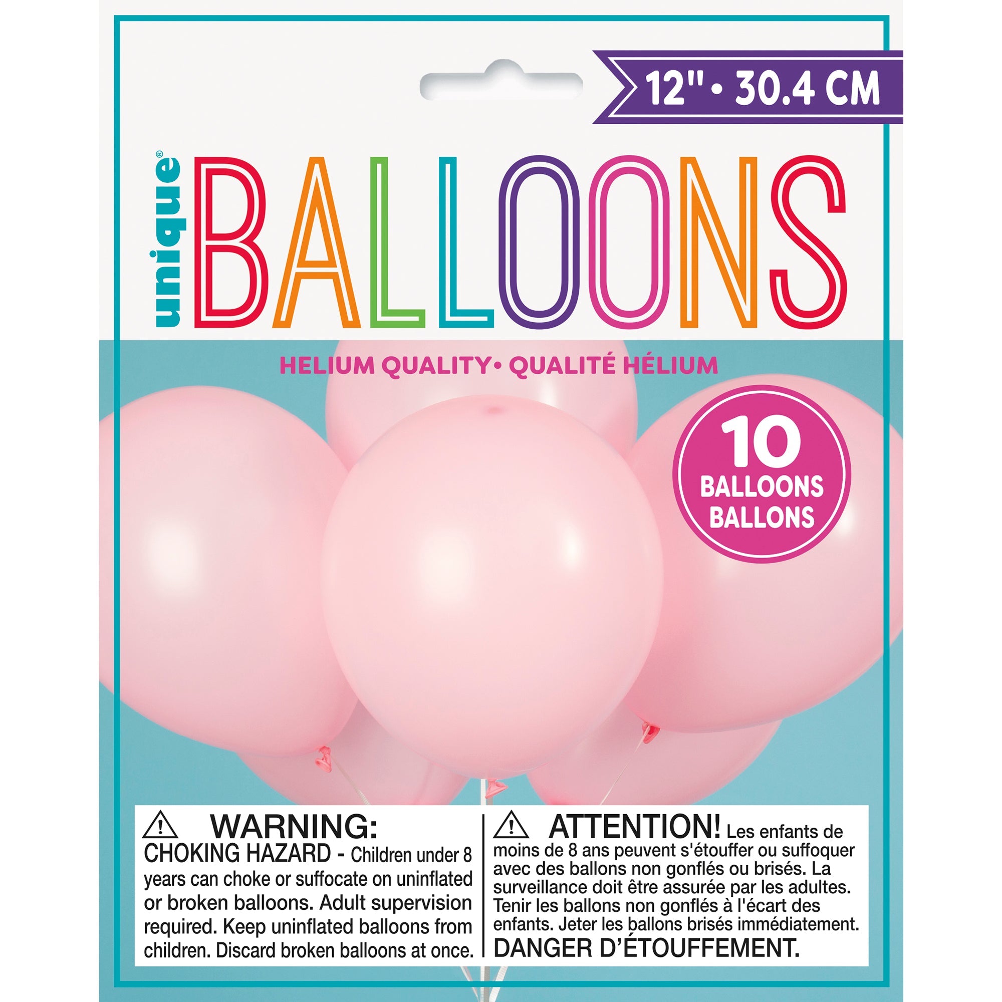 10 Latex Balloons 12in Petal Pink