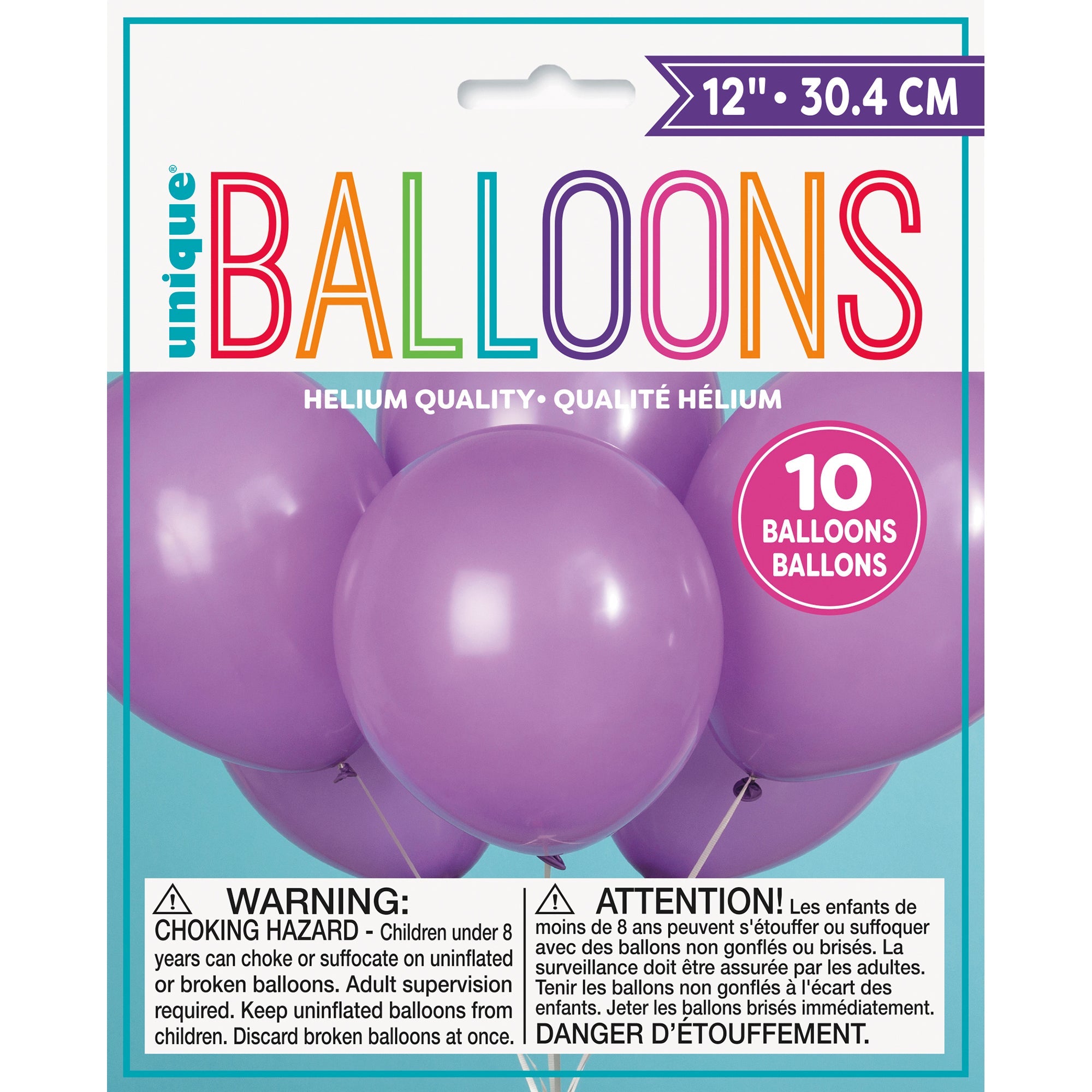 10 Latex Balloons 12in Lavender