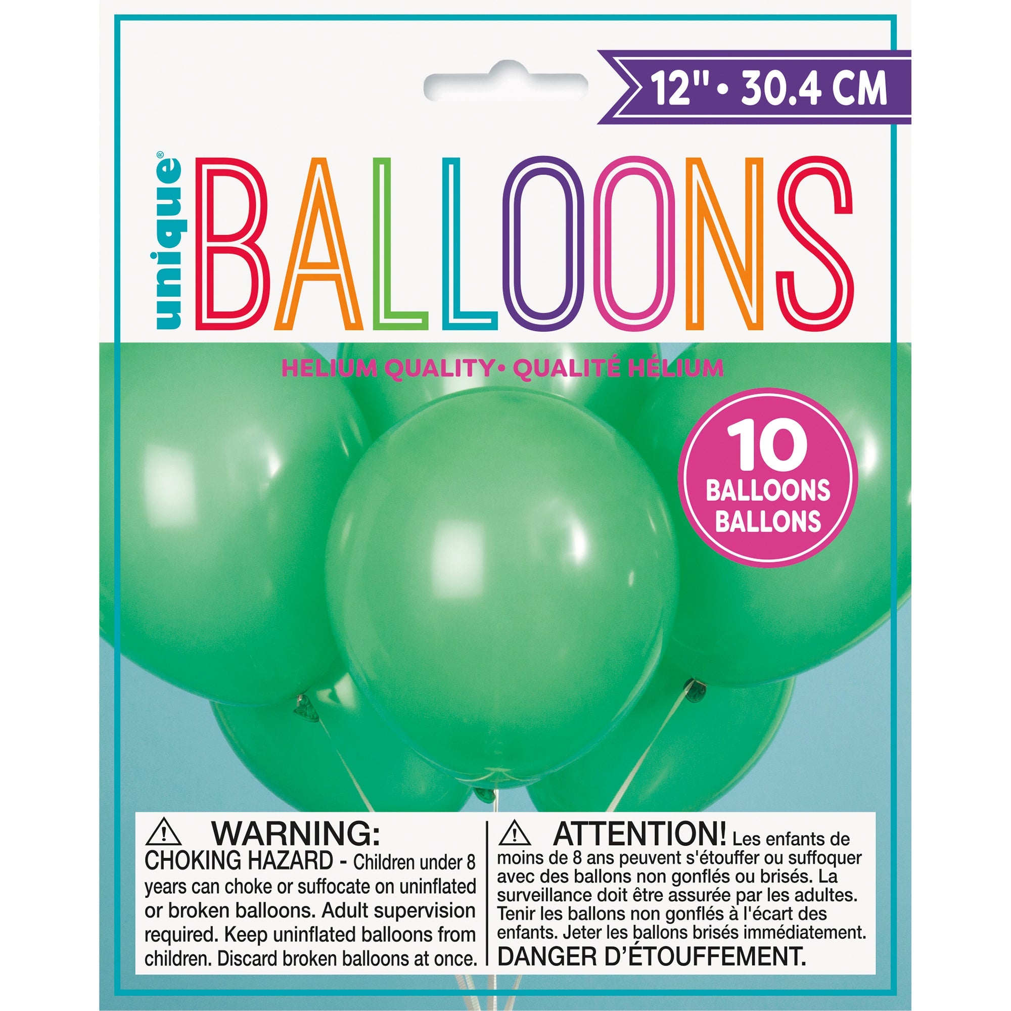 10 Latex Balloons 12in Emerald Green
