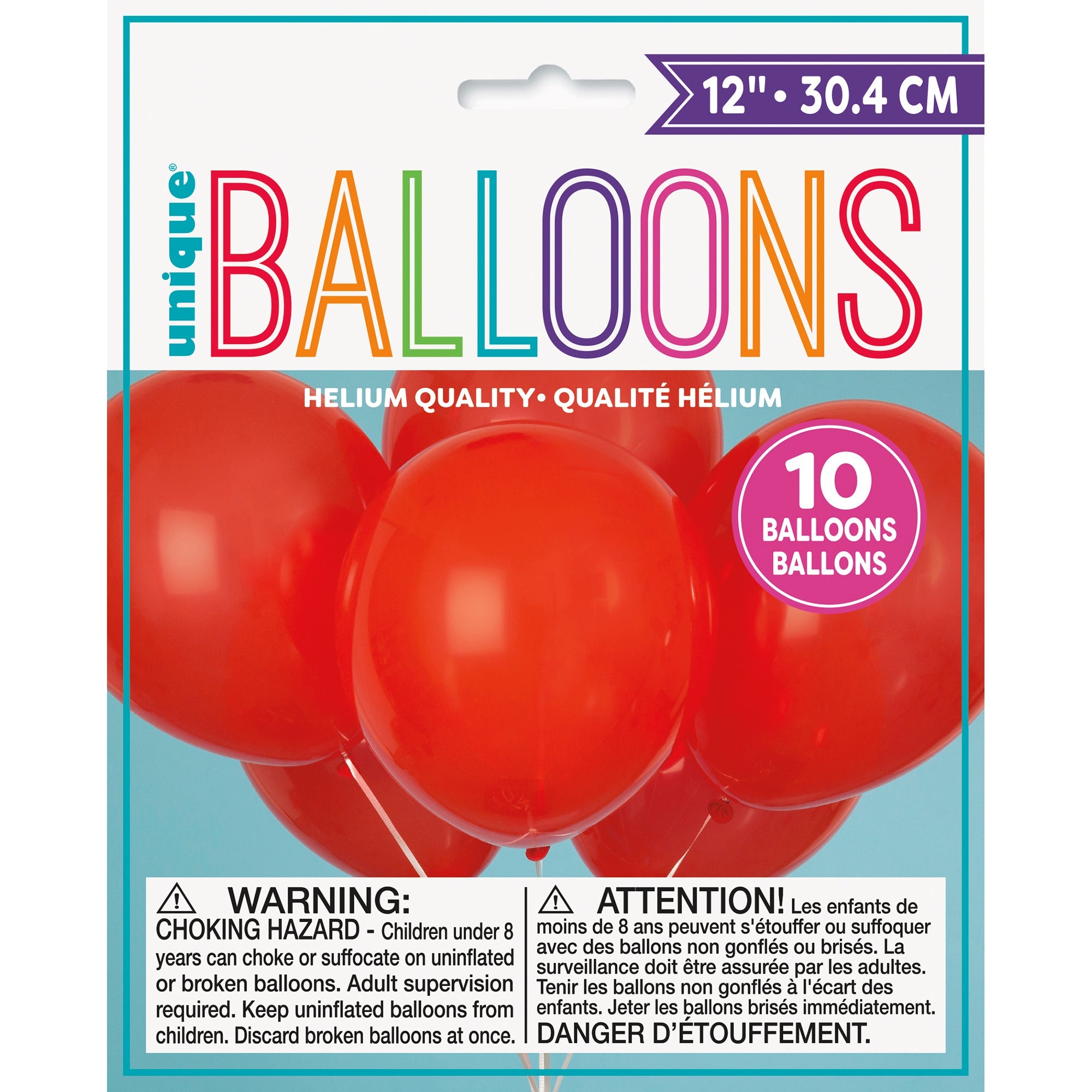 10 Latex Balloons 12in Ruby Red