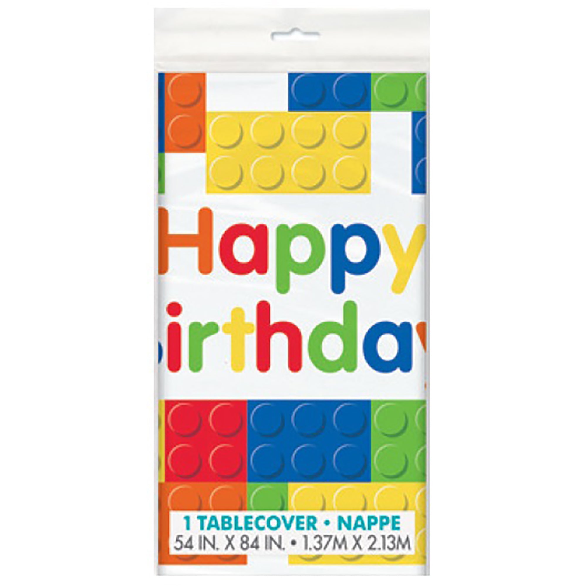 Building Blocks Plastic Table Cover 54x84in