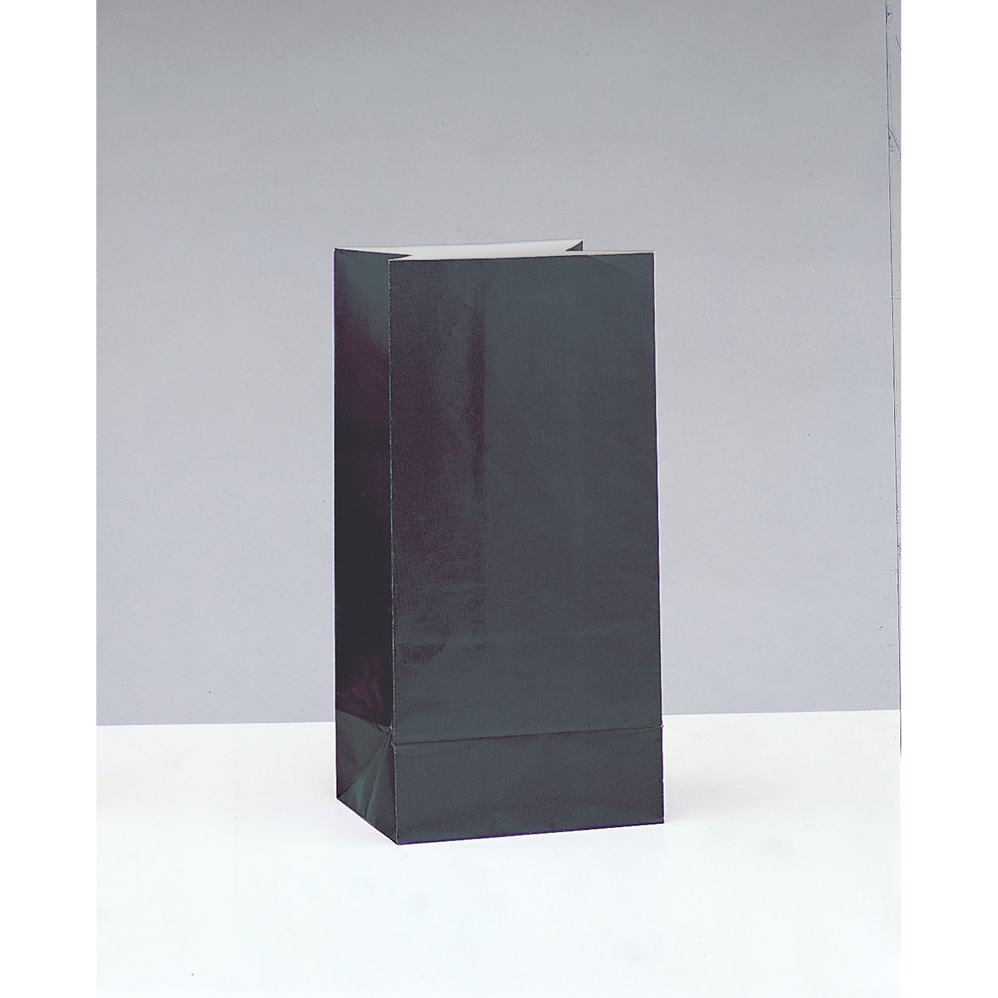 10 Party Paper Bags Black 10H x 5W in