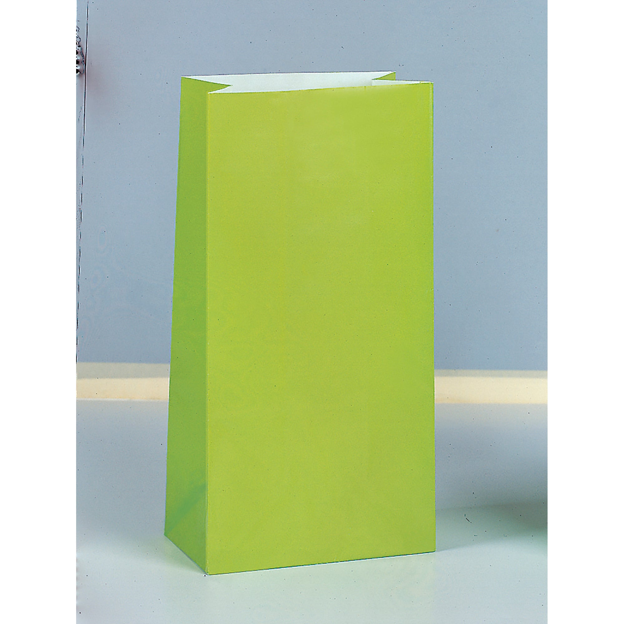 10 Party Paper Bags Lime Green 10H x 5W in