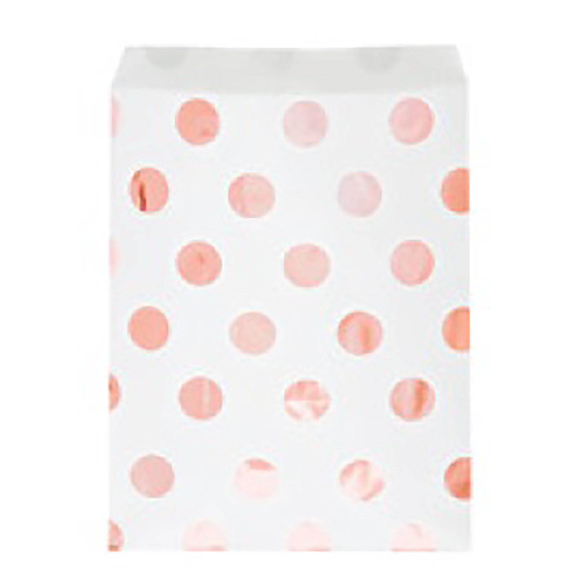 8 Rose Gold Dots Treat Paper Bags 6.5x5in