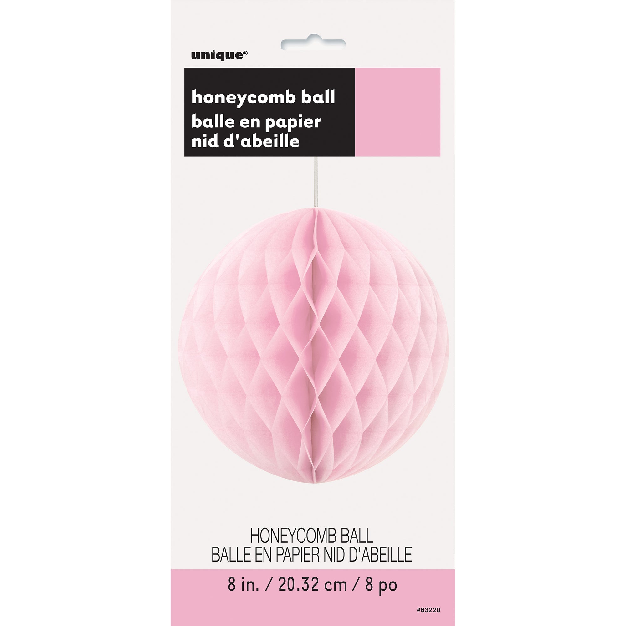 Honeycomb Ball Lovely Pink 8in