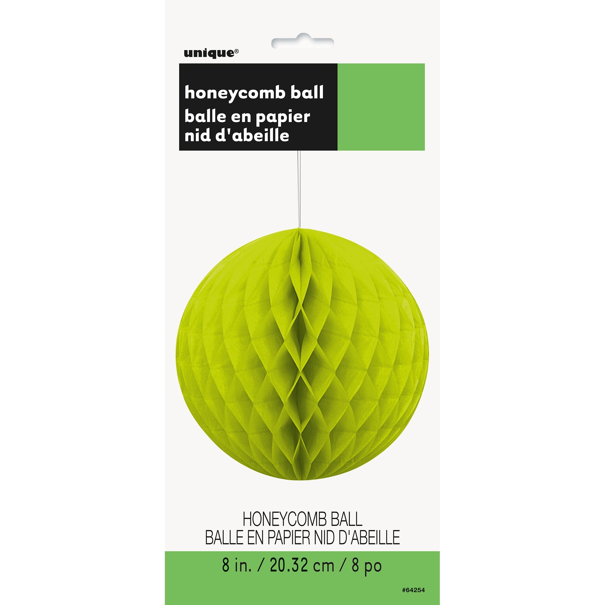 Honeycomb Ball Lime Green 8in