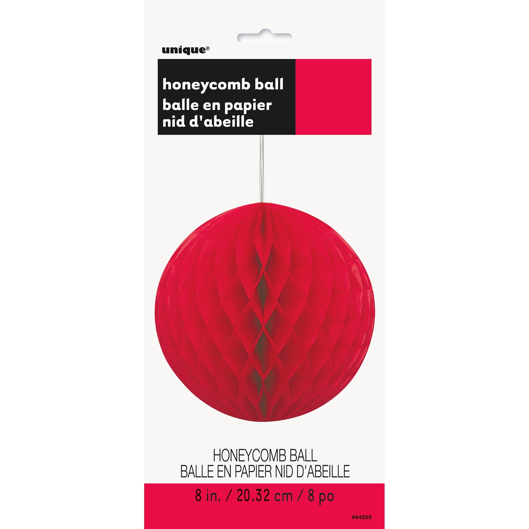 Honeycomb Ball Red 8in