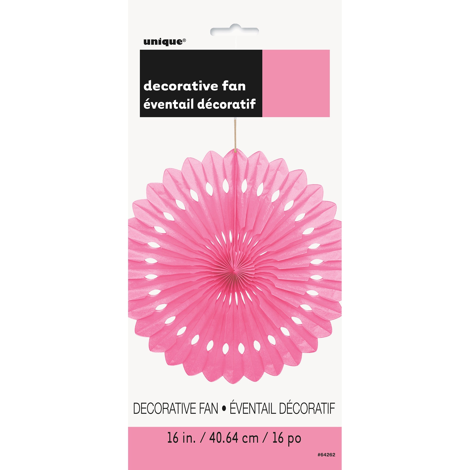 Decorative Fan Hot Pink Tissue 16in