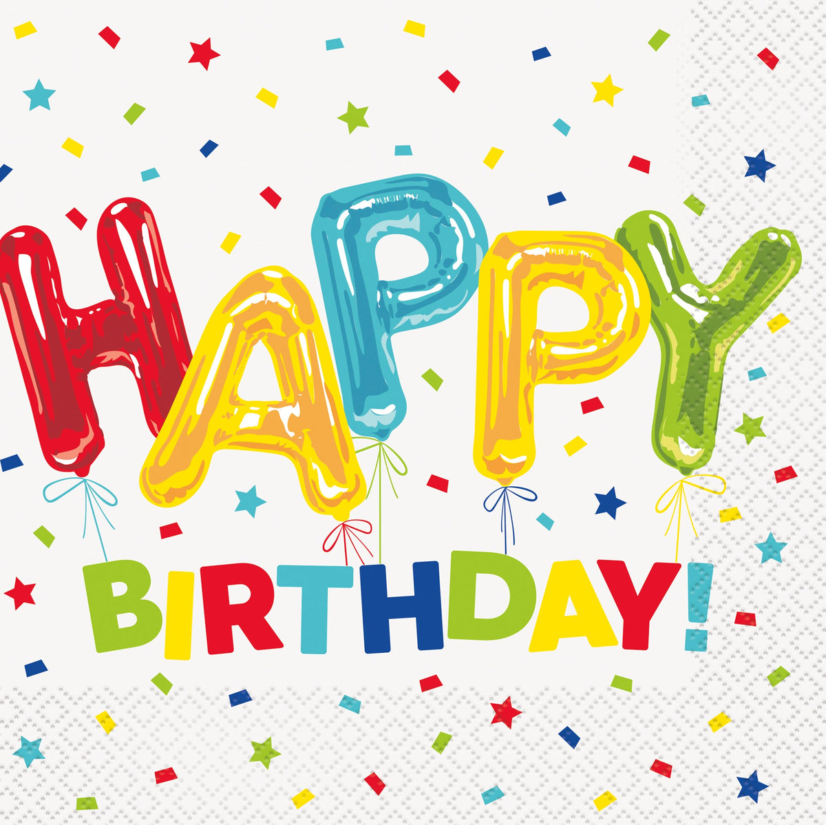 Happy Balloon Birthday 16 Luncheon Napkins 12.75x12.75in
